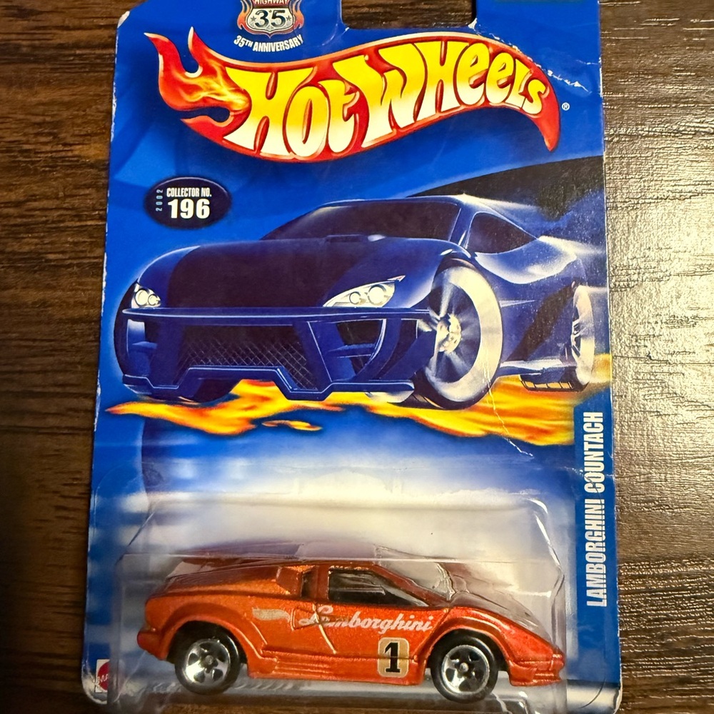Hot Wheels 2002 First Edition Orange Lamborghini Countach Toy Car Mainline